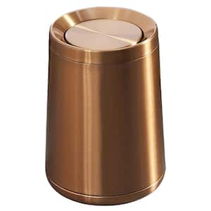 2.6 Gal. Rose gold Metal Trash Can with Flip Cover