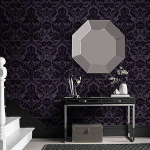 Gothic Damask Plum Purple Removable Wallpaper Sample