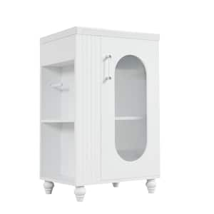 20 in. W x 15.6 in. D x 30 in. H Single Sink Freestanding Bath Vanity in White with White Ceramic Top