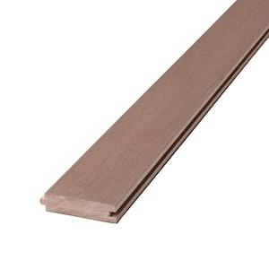Porch Flooring 1 in. x 3-1/2 in. x 12 in. Chicory Brown Tongue and Groove Composite Deck Board Sample