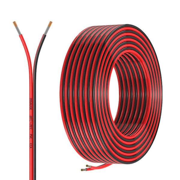 30 ft. 20 Gauge /2 Conductors Stranded Copper Clad Aluminum Grounded Landscape Lighting Wire Flexible PVC Low Voltage