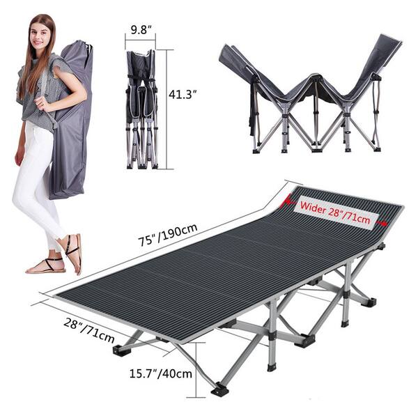 NAIZEA Folding Camping Cot Sleeping Cots With Carry Bag Mattress Travel Rest Cot