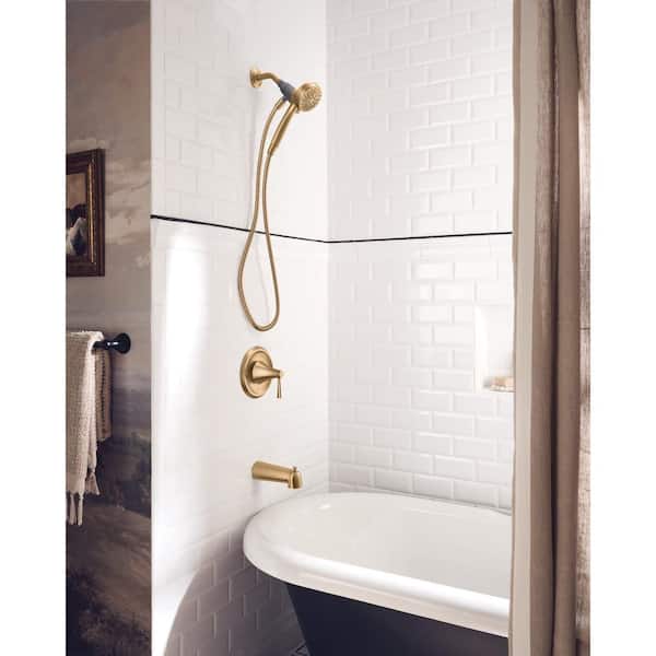 Ronan Single Handle 6-Spray Tub and Shower Faucet with 1.75 GPM Magnetix Rain shower in Bronzed Gold (Valve Included)
