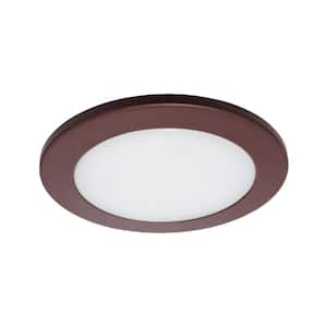 4 in. Oil-Rubbed Bronze Recessed Shower Trim with Albalite Glass Lens