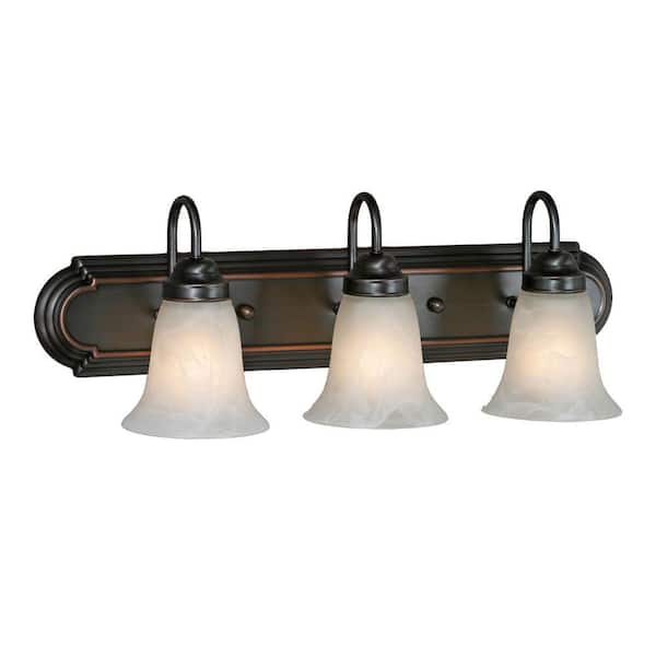 Unbranded Yvonne Collection 3-Light Oil Rubbed Bronze Vanity Light