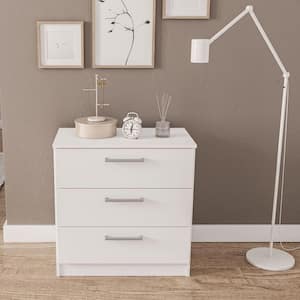 Juliette White 3 Drawer 26.25 in. Wide Chest of Drawers
