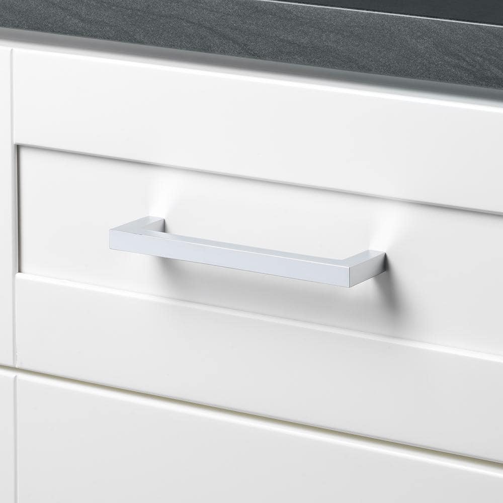 Polished Chrome 5-Inch Modern Square Bar Pull