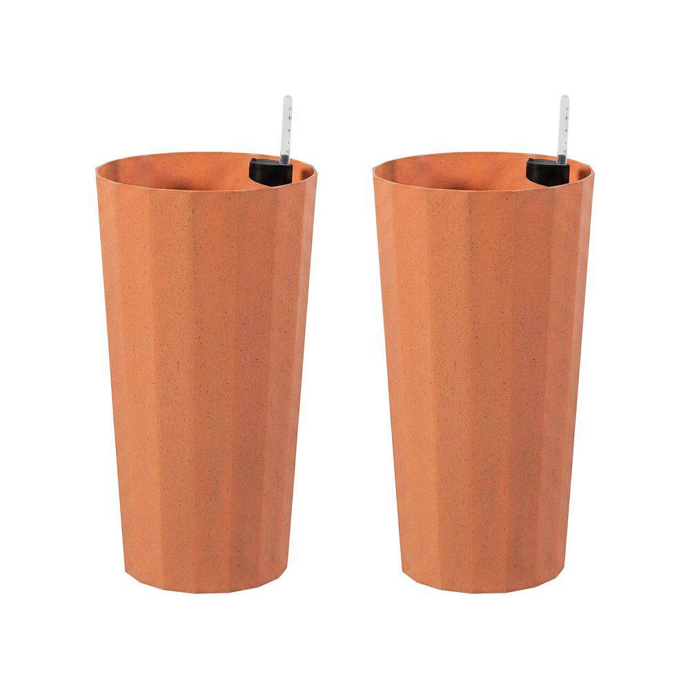 13 in. D Brown PE Modern Decorative Garden Pots for Indoor & Outdoor Use (Set of 2) price history on PriceWatchPro