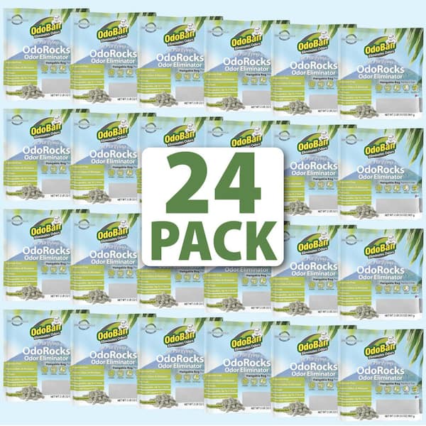 32 oz. OdoRocks Natural Volcanic Rock Odor Eliminator, Unscented Non-Toxic Rechargeable Odor Absorber Bag (24-Pack)