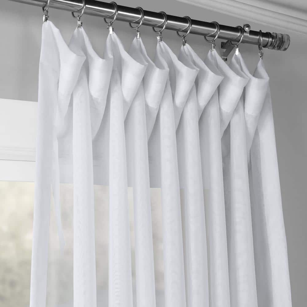 White Sheer Double Layered Polyester Window Panel