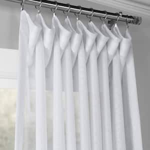 White Solid Extra Wide Double Layered Rod Pocket Sheer Curtain - 100 in. W x 108 in. L (1 Panel)