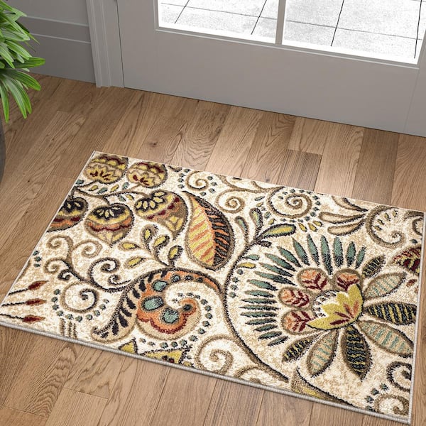 Capri Abstract Ivory 2 ft. x 3 ft. Indoor Area Rug