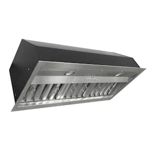 36 in. 630 CFM Insert Range Hood with LED Lights and Baffle Filters in Stainless Steel