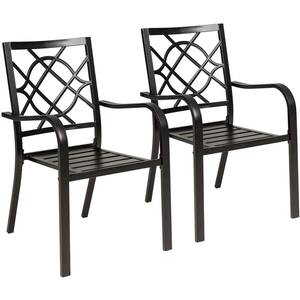 Stacking Metal Outdoor Patio Dining Chair (2-Pack)