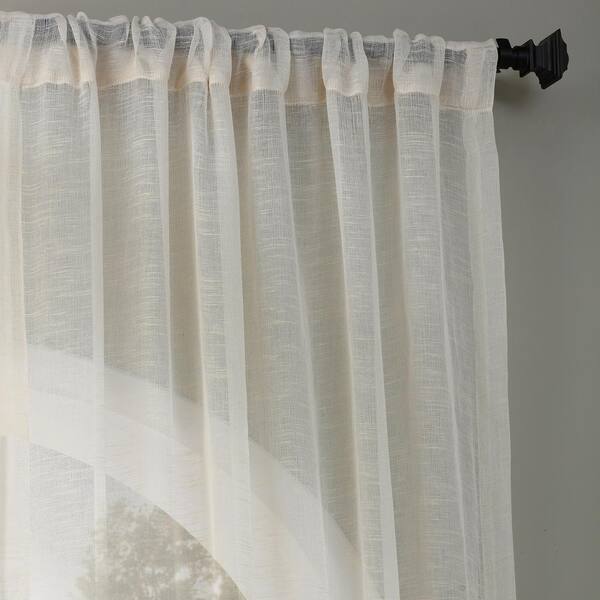 By the Yard Discount Fabric OPEN WEAVE DRAPERY Winter White & Cream