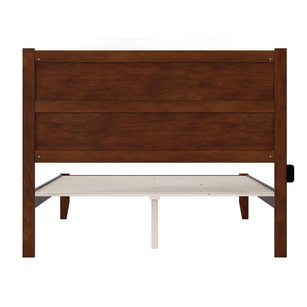 Modern Classic Queen Platform Bed with Wooden Headboard