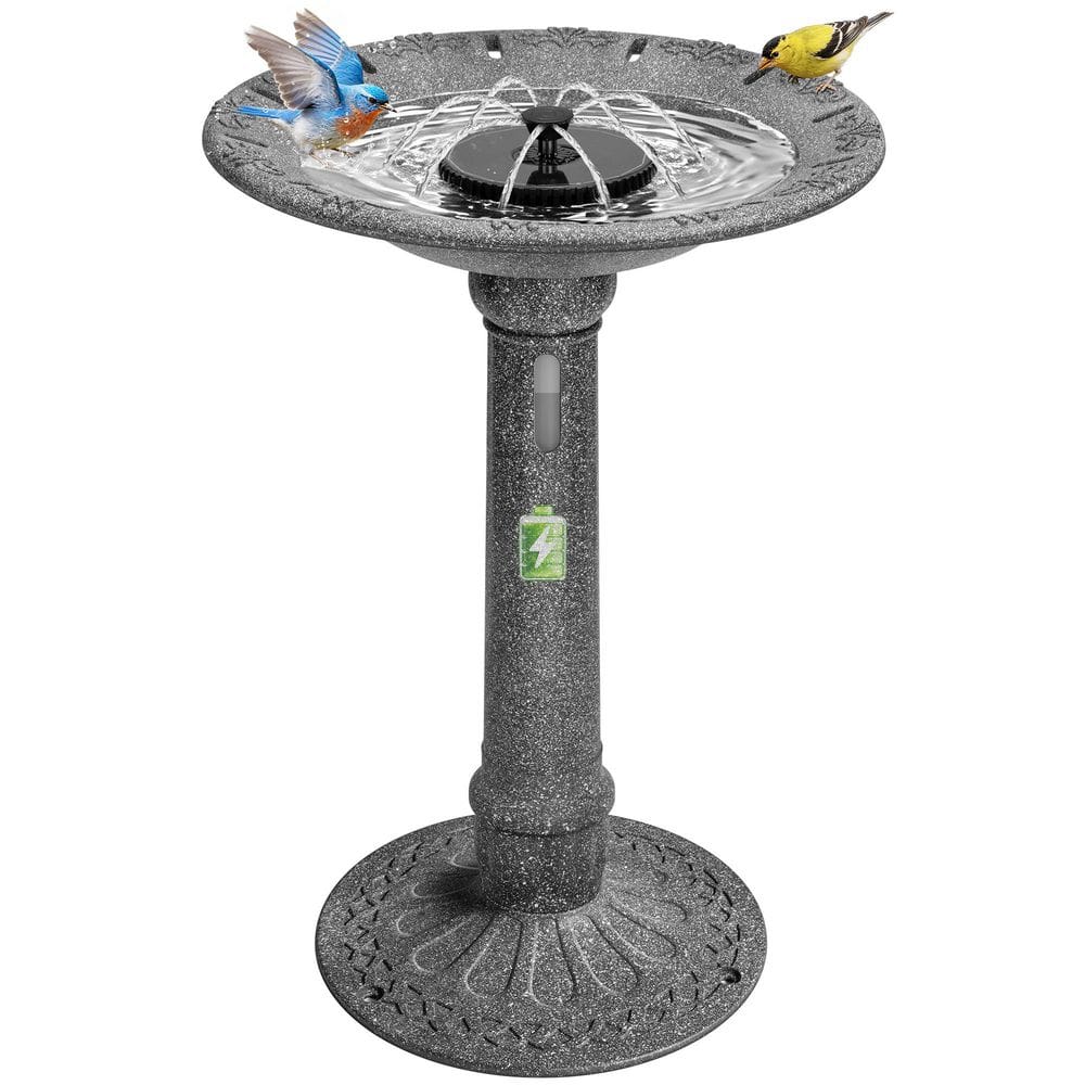 20 in. Dia Dark Stone Gray ABS Birdbath with Fountain and Reservoir price history on PriceWatchPro