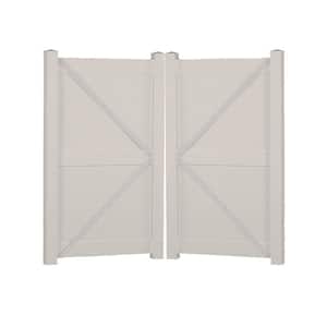 Augusta 7.4 ft. W x 7 ft. H Tan Vinyl Privacy Fence Double Gate Kit