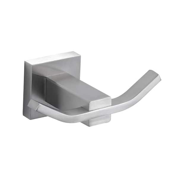 VEVETTA J-Hook Double Robe/Towel Hook Bath Hardware Accessory in Brushed Nickel