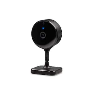 Wireless Indoor Plug-In Smart Security Camera with Night Vision, 2-Way Audio, Built-in Microphone & Speaker (Black)