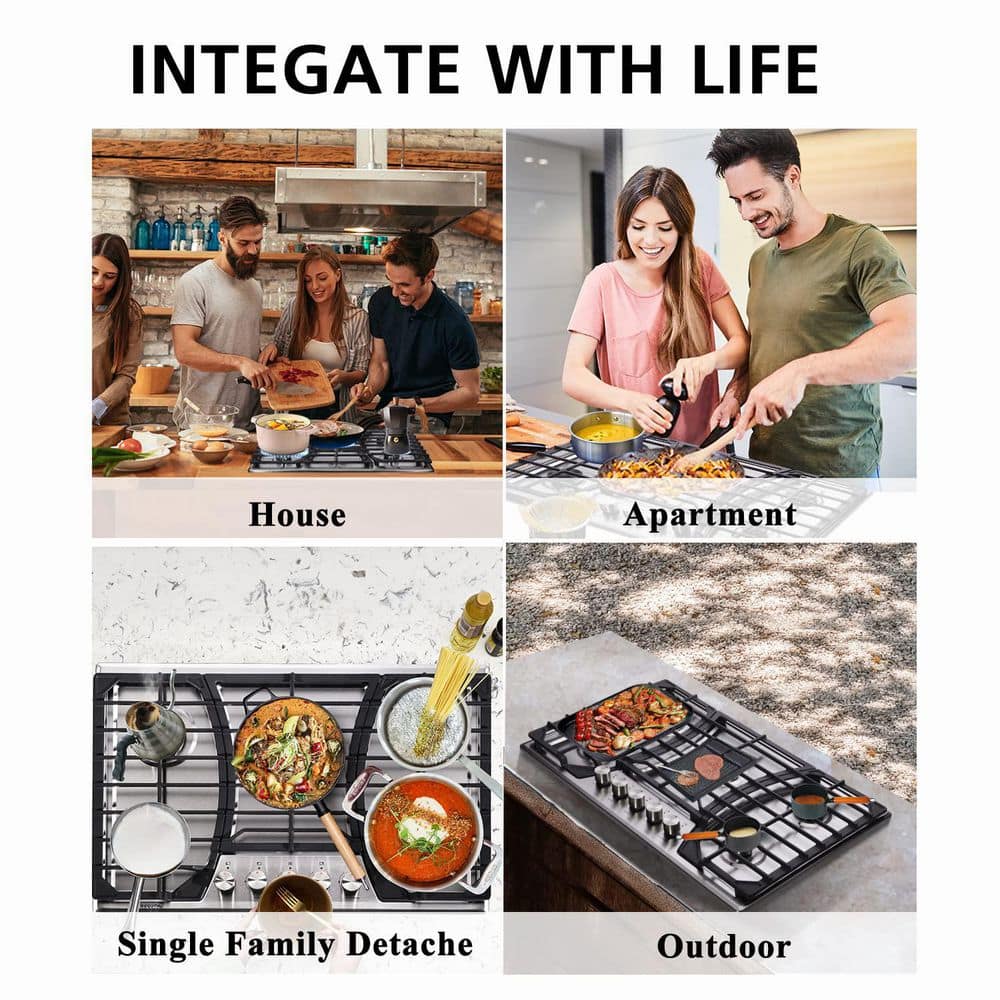 30-Inch Stainless Steel Gas Cooktop with 5 Burners
