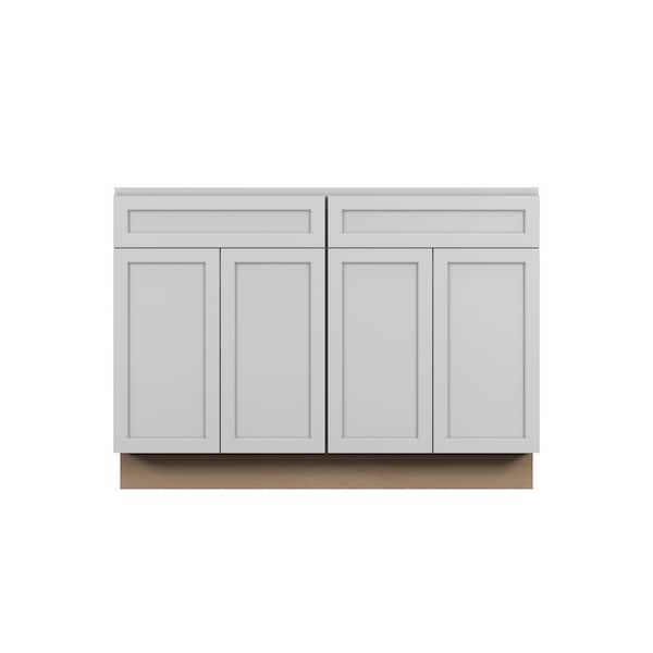 Westport Shaker 48 in. W x 34.5 in. H x 24 in. D in Painted White Plywood Assembled Base Cabinet