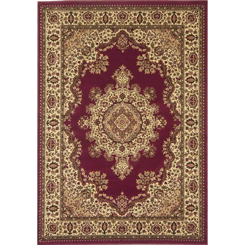 Castello Burgundy 3 ft. x 5 ft. Traditional Oriental Medallion Area Rug