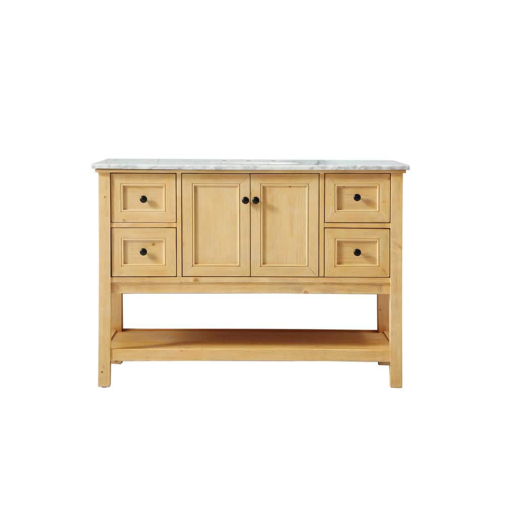 Timeless Home 48 in. W x 22 in. D x 34 in. H Single Bathroom Vanity in Natu