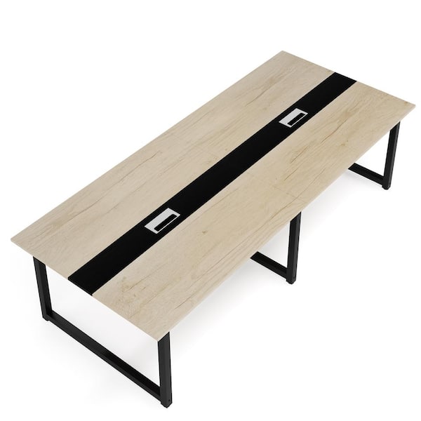TRIBESIGNS WAY TO ORIGIN Cassey 94.49 in. Wide Rectangular Yellow Wood Computer Desk Modern