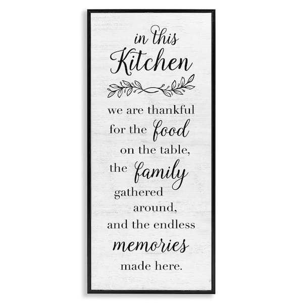 Stupell Industries Kitchen Family Gratitude by Natalie Carpentieri Black Framed Typography Giclee Art Print 24 in. x 10 in.
