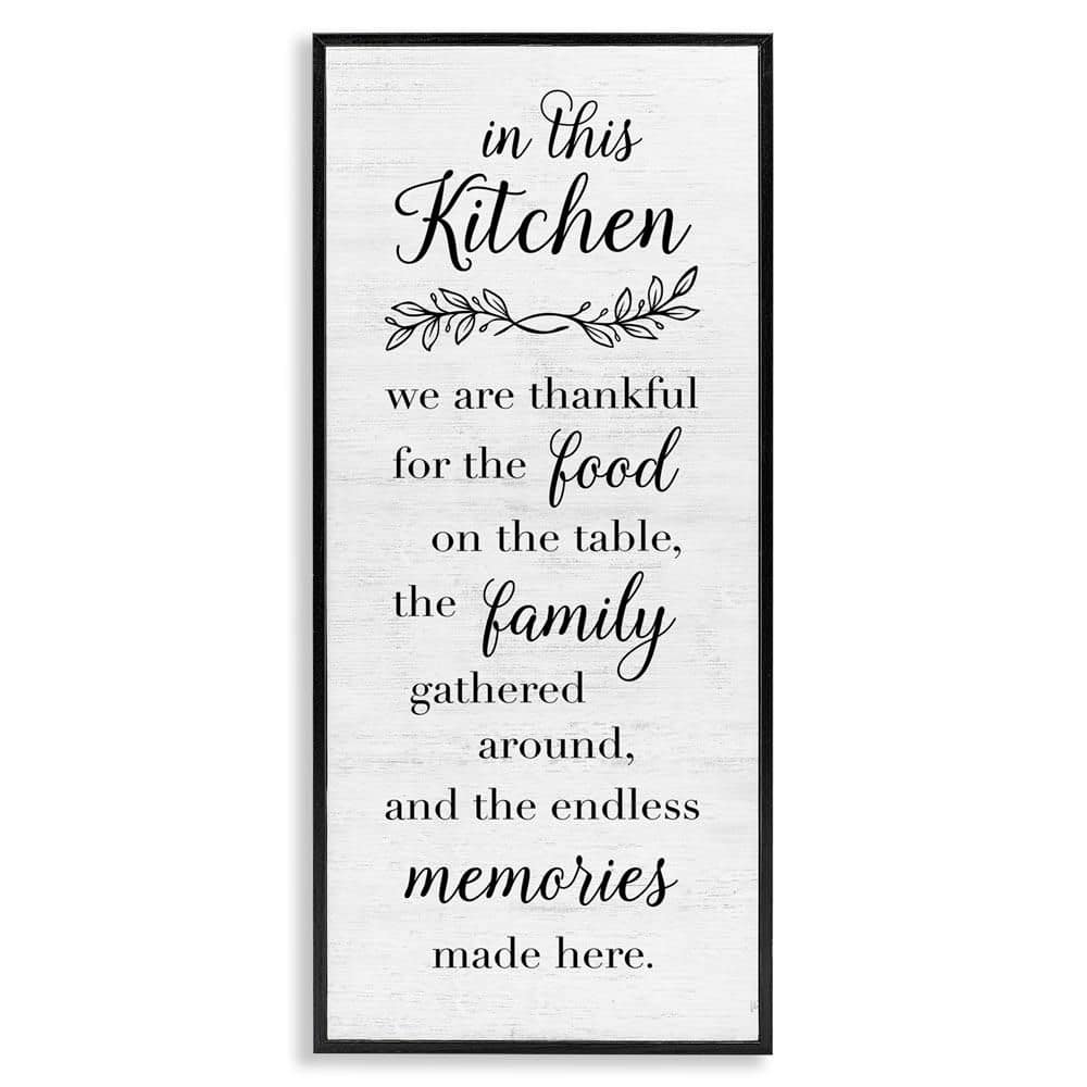 Kitchen Family Gratitude by Natalie Carpentieri Black Framed Typography Giclee Art Print 30 in. x 13 in. price history on PriceWatchPro