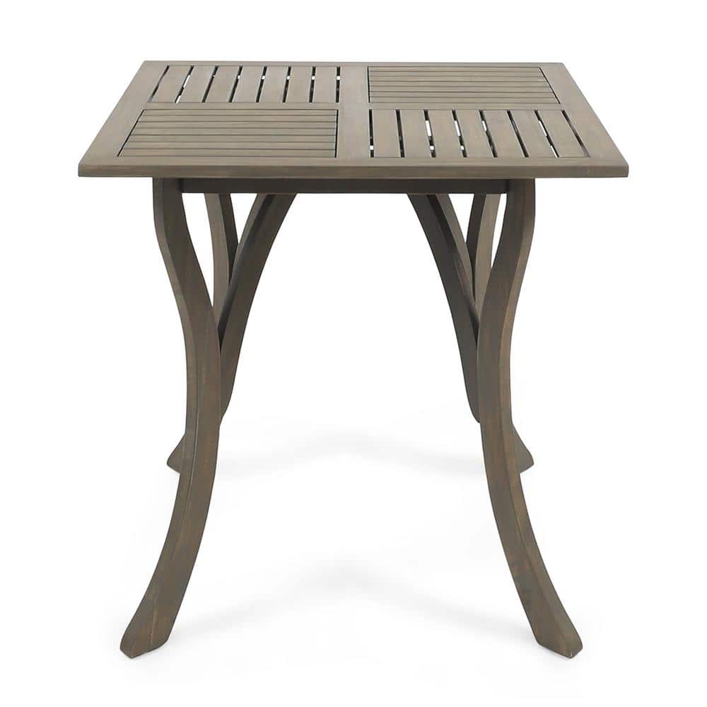 Petite Gray Acacia Wood Square Dining Table