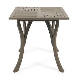 Hermosa Gray Square Wood Outdoor Patio Dining Table