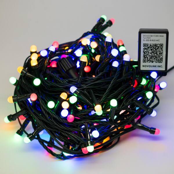 Novolink Bundle - 200 Light 8 mm Mini Globe Multi-Color LED String Light with Wireless Smart Control + 200 Light Add-on