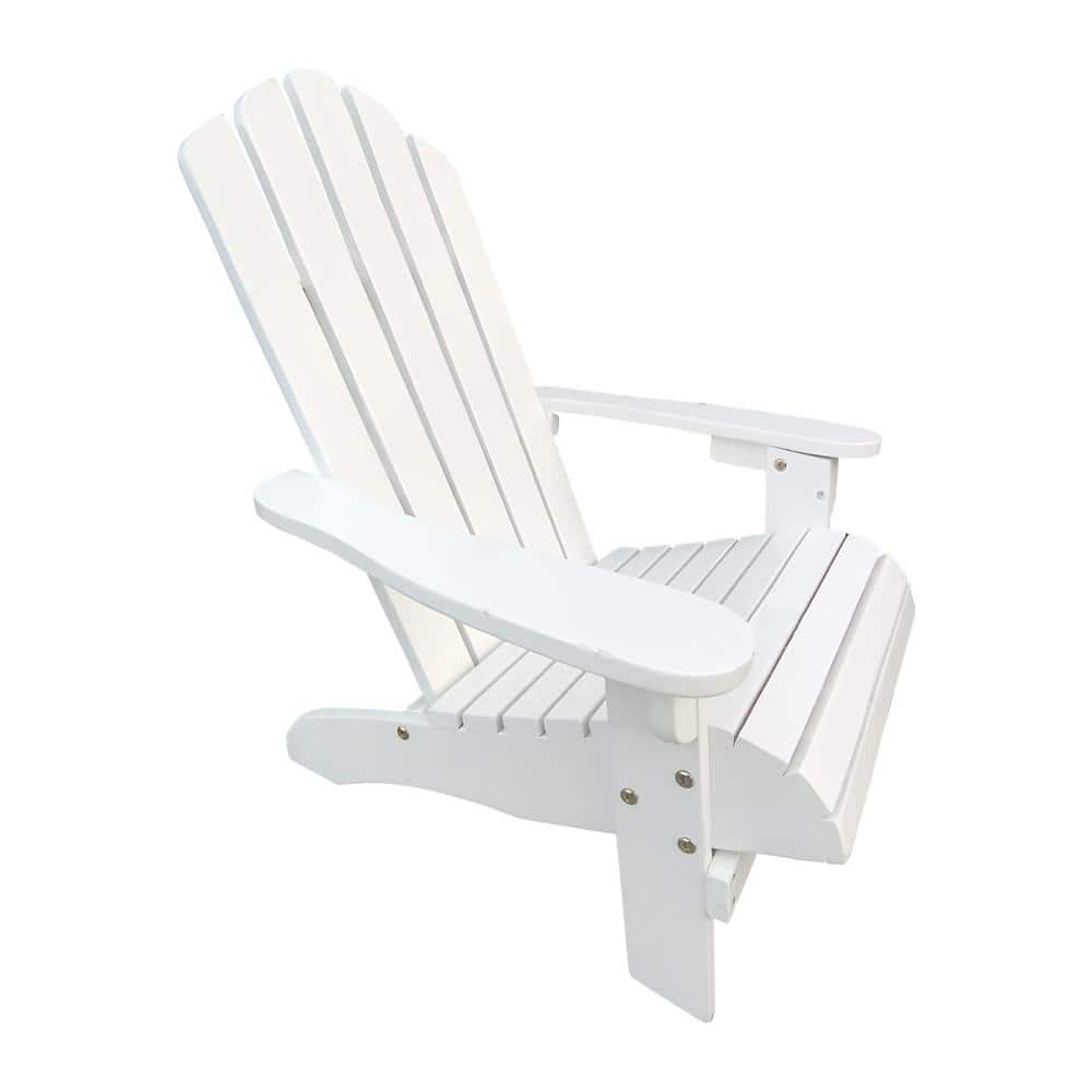 TIRAMISUBEST Outdoor Solid Wood Foldable White Adirondack Chair ...