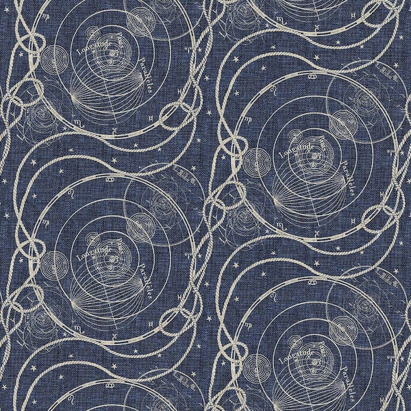 Tommy Bahama Ropes and Spheres Indigo Vinyl Peel and Stick Wallpaper Roll (Covers 30.75 sq. ft.)