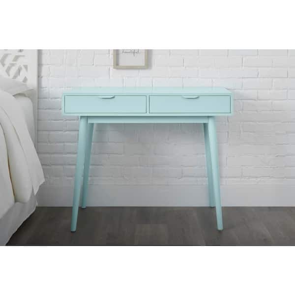 Amerlin Seafoam Blue Wood Desk (39.4 in. W x 31.5 in. H)