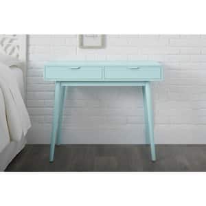 Amerlin Seafoam Blue Wood Desk (39.4 in. W x 31.5 in. H)