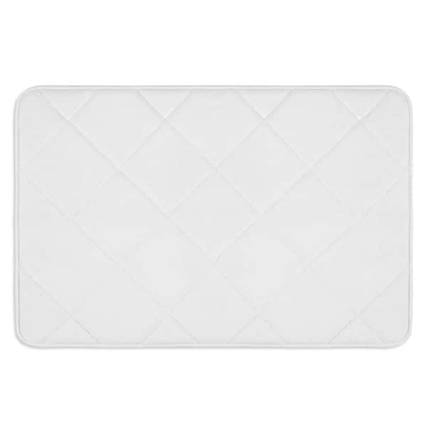 Home Dynamix Capri Haven White 17 in. x 24 in. Machine Washable Memory Foam Bath Mat