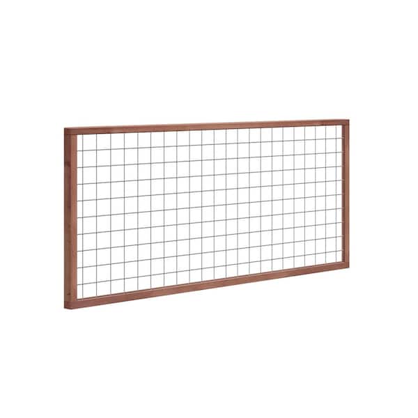 Outdoor Essentials 4 ft. H x 8 ft. W Pressure-Treated Redwood-Tone Loveland Pine Fence Panel