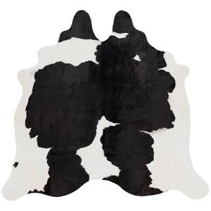 Cow Hide Black/White 4 ft. x 6 ft. Animal Print Area Rug