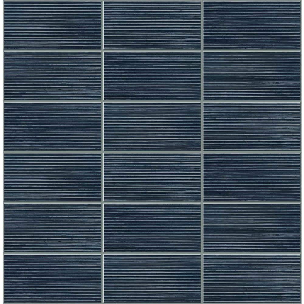 30.75 sq. ft. Luxe Haven Denim Blue Rib Tile Vinyl Peel and Stick Wallpaper Roll price history on PriceWatchPro