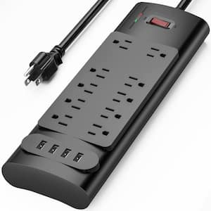  BLACK+DECKER Power Strip Extension Cord with 8 Grounded  Outlets, USB Port, USB-C Port, 5.5 ft Cable - Indoor Charging Station  Outlet Strip with Flat Plug - Premium Electrical Outlets & Accessories 