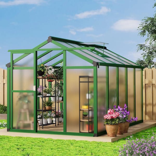 Garvee 6 ft. x 10 ft. Walk-in Greenhouse-Vented Roof, Adjustable