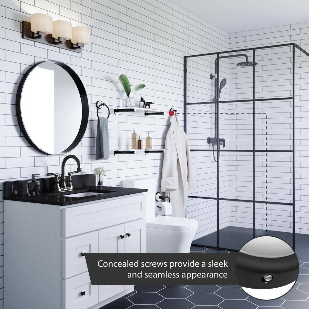 Savannah Matte Black and White Double Robe Hook