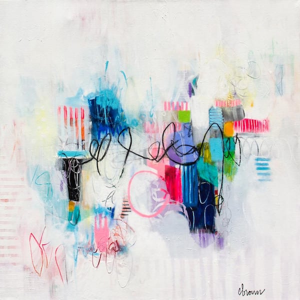 Clicart "Possibilities of the Heart" by Cynthia Anne Brown Unframed Abstract Art Print 54 in. x 54 in.