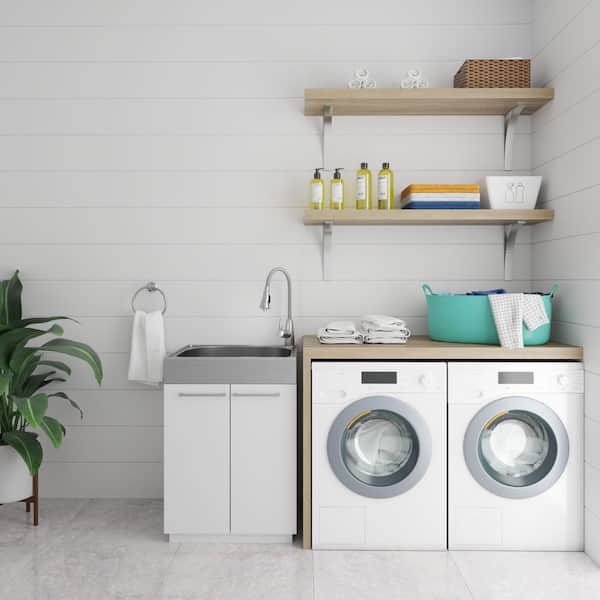 Glacier Bay 24 in. W x 21 in. D x 34 in. L Freestanding Stainless