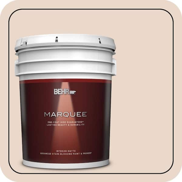 BEHR MARQUEE 5 gal. #ECC-59-2 Siesta Tan Matte Interior Paint & Primer