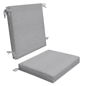 Outdoor Midback Dining Chair Cushion Textured Solid Platinum Grey