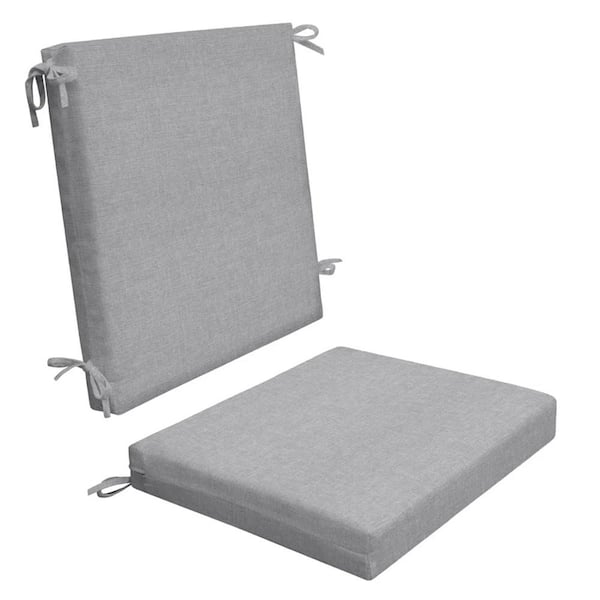 Honeycomb Outdoor Midback Dining Chair Cushion Textured Solid Platinum Grey